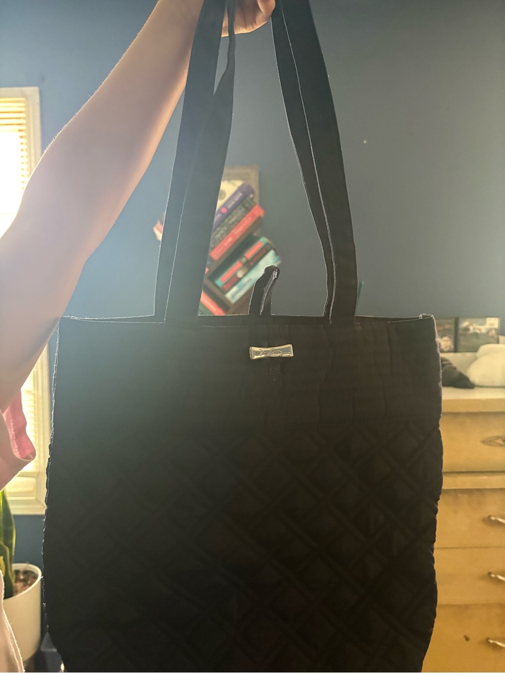 Black Quilted Tote Bag - Vera Bradley